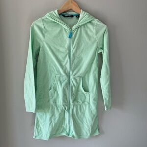 Lands' End Terry Cloth Swim Cover Up - girls size M (10-12) - seafoam green